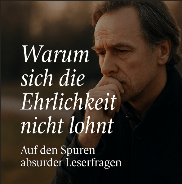 Warum sich Ehrlichkeit (angeblich) nicht lohnt… Auf den Spuren absurder&nbsp;Leserfragen