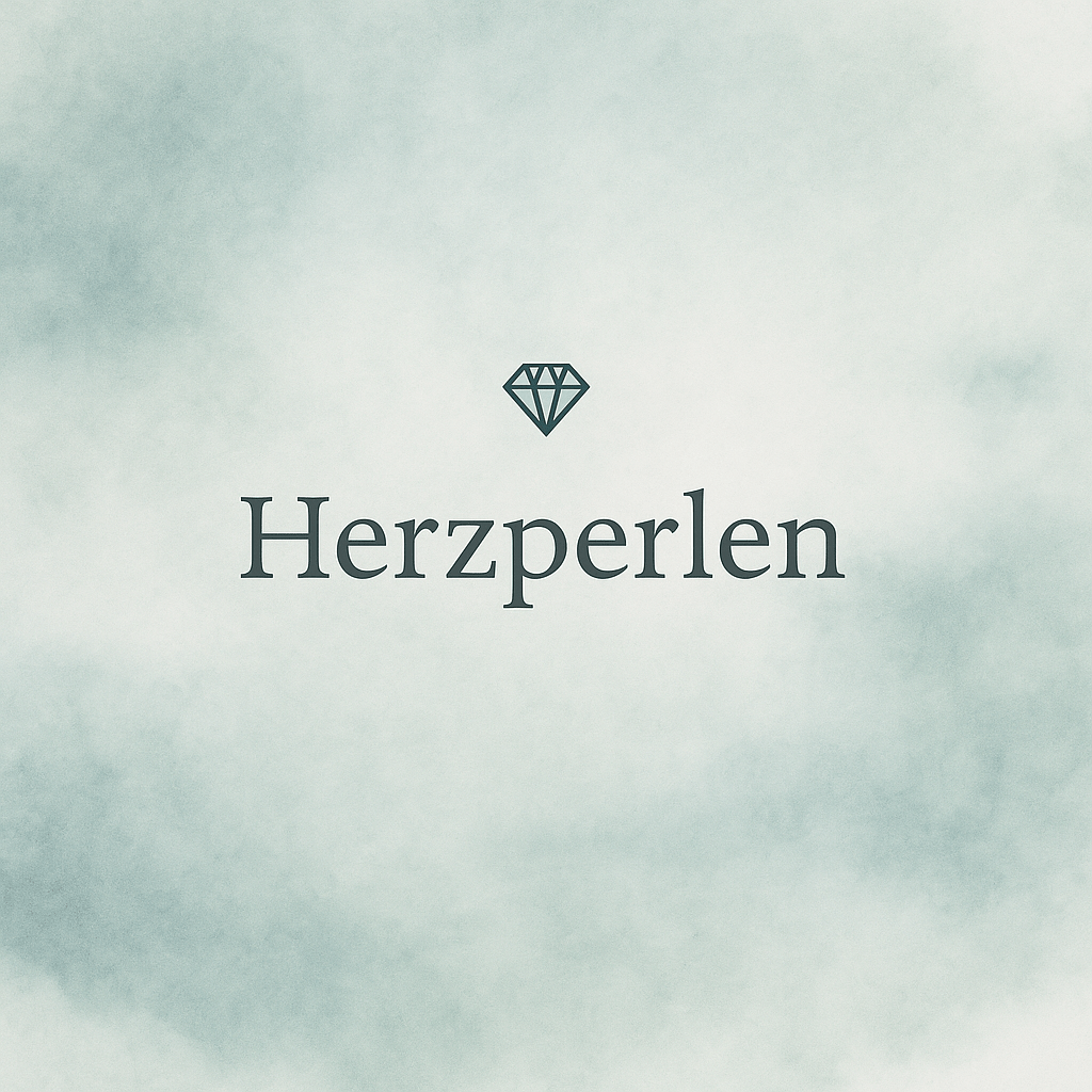 Alt-Text: Herzperlen Symbolbild mit Diamant-Icon auf sanftem aquarellartigen Hintergrund – poetisch, ruhig, Tamiya Logbuch