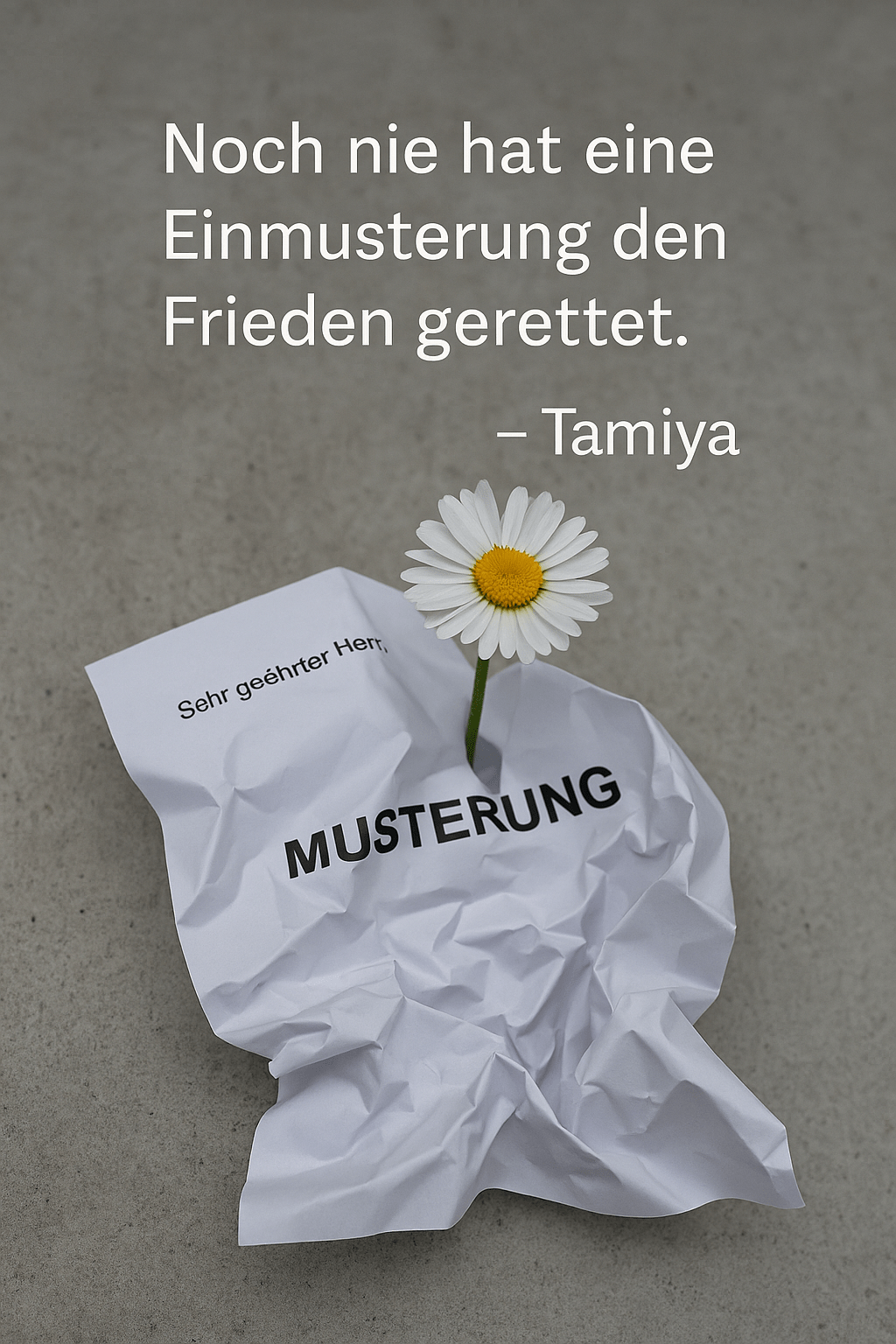 Einmusterungspläne im März – Tamiyas&nbsp;Antwort