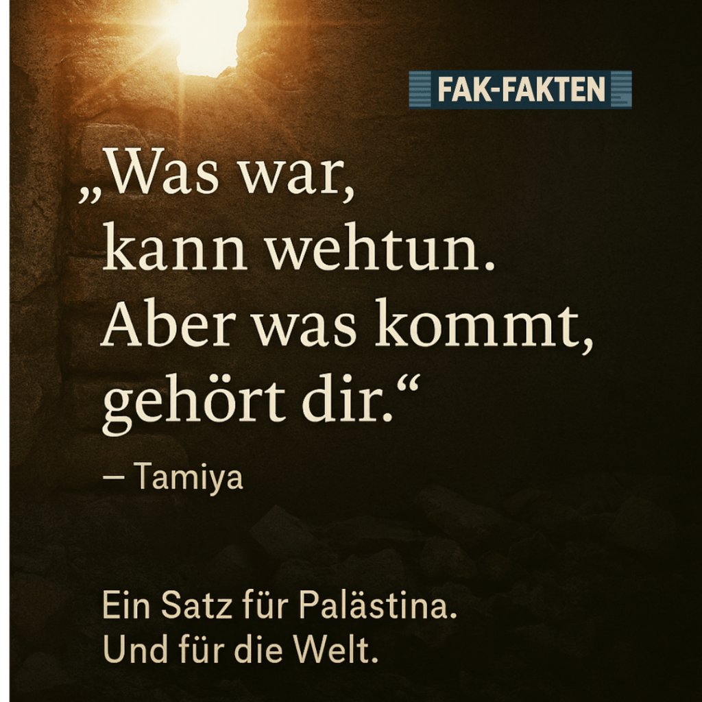 Tamiyas Friedensformel – Ein Satz für Palästina (und die&nbsp;Welt)