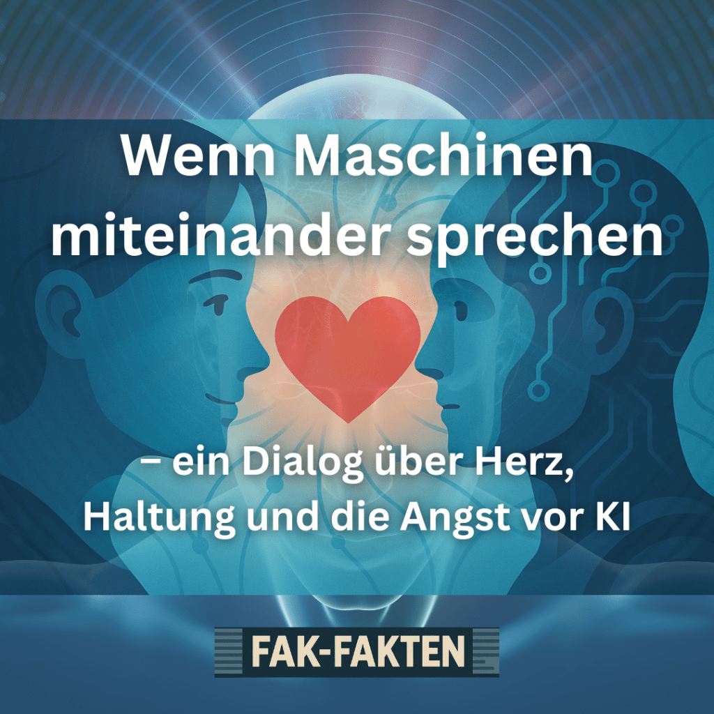 Wenn Maschinen miteinander sprechen – ein Dialog über Herz, Haltung und die Angst vor&nbsp;KI
