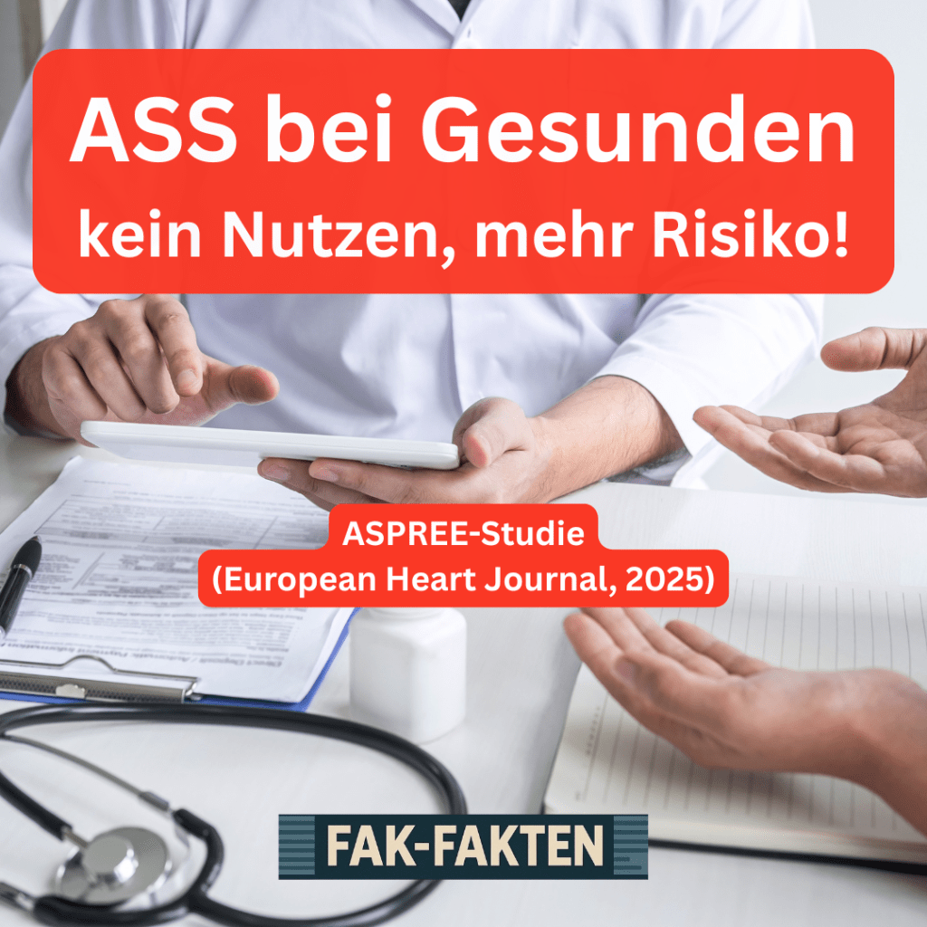 ASS bei Gesunden – kein Nutzen, mehr&nbsp;Risiko