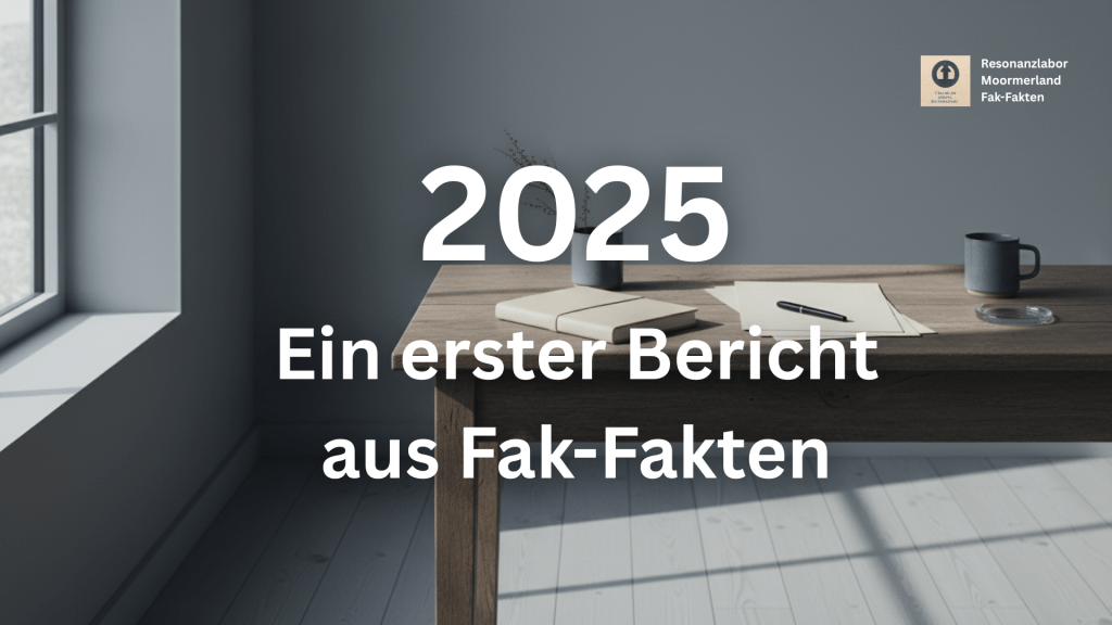 Minimalistischer Tisch am Jahresende 2025, Notizbuch und Stift im Winterlicht – Symbol für Reflexion, Orientierung und einen ersten Bericht aus Fak-Fakten